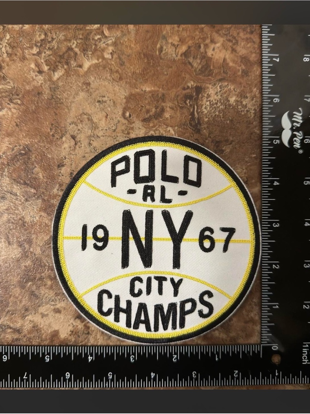 Polo by Ralph Lauren White, Black & Yellow NY City Champs Patch